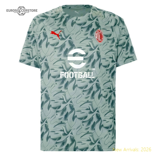 2025-2026 AC Milan Warm Up Jersey (Smokey Gray) (Pulisic 11)-Vantage Point Soccer