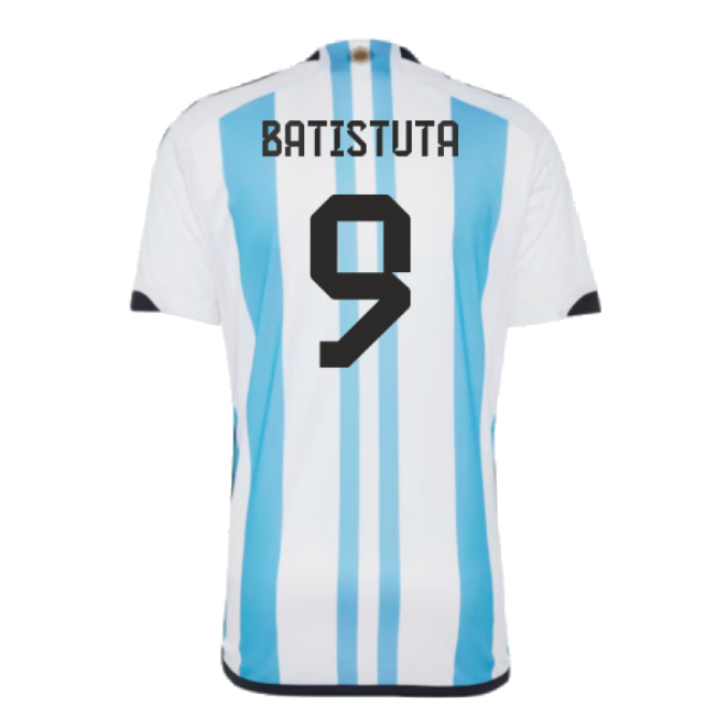 Argentina 2022 World Cup Winners Home Shirt (BATISTUTA 9)-Vantage Point Soccer