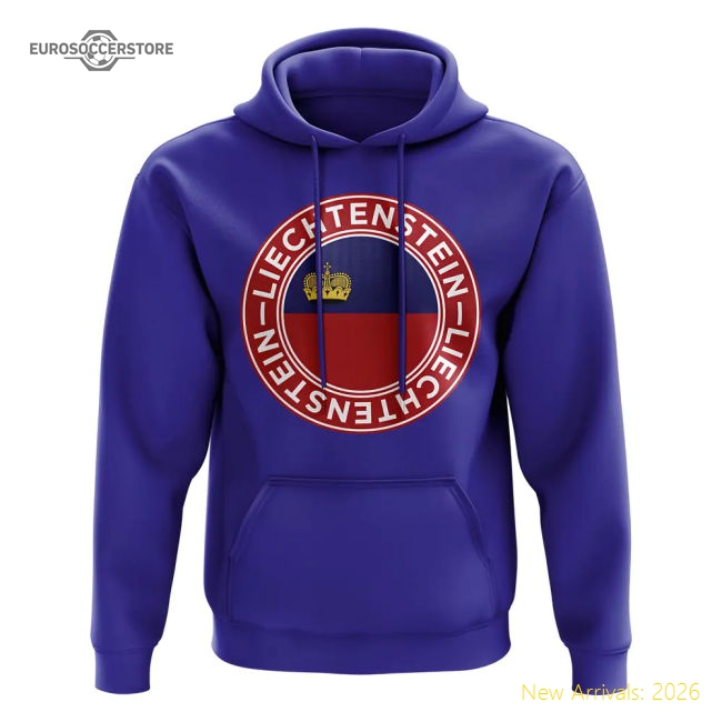 Liechtenstein Football Badge Hoodie (Royal)-Vantage Point Soccer