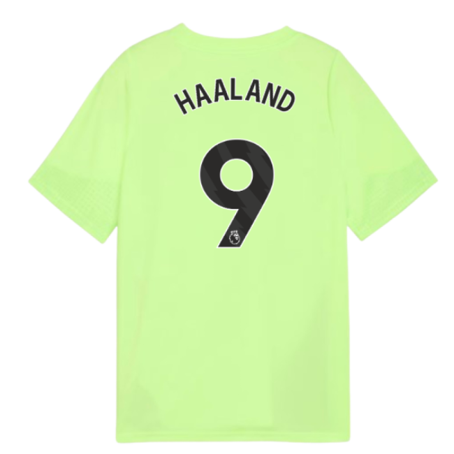 2025-2026 Man City Training Jersey (Fizzy Apple) - Kids (Haaland 9)-Vantage Point Soccer