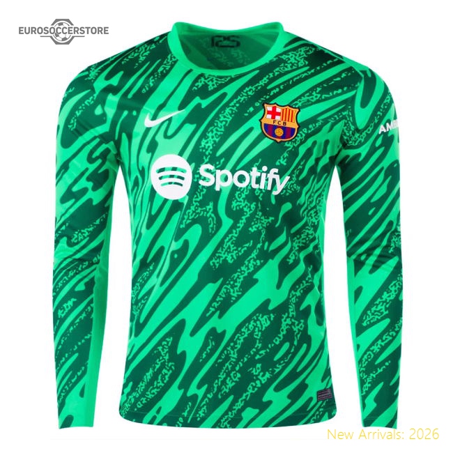 2024-2025 Barcelona Home Goalkeeper Shirt (Green) (Ter Stegen 1)-Vantage Point Soccer