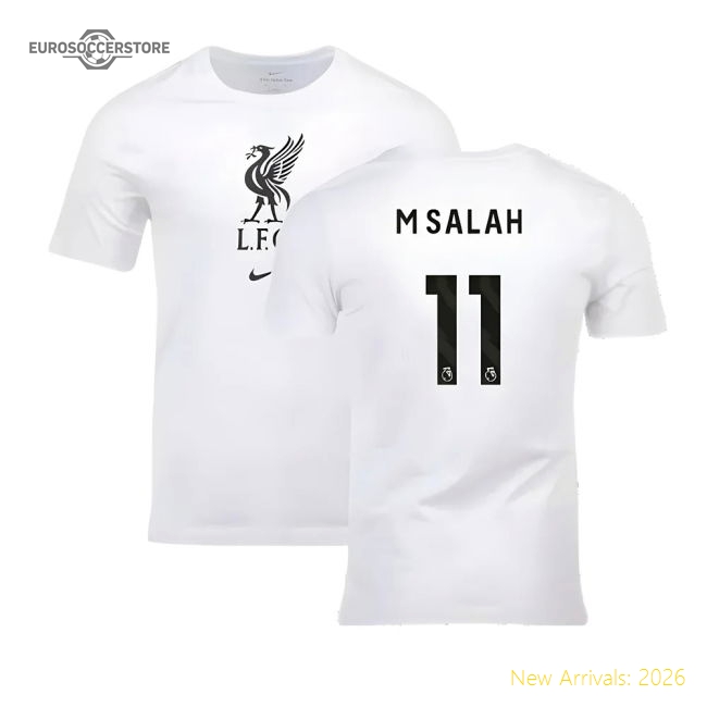 2023-2024 Liverpool Crest Tee (White) (M Salah 11)-Vantage Point Soccer