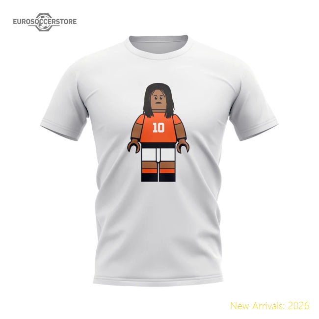 Ruud Gullit Holland Brick Footballer T-Shirt (White)-Vantage Point Soccer