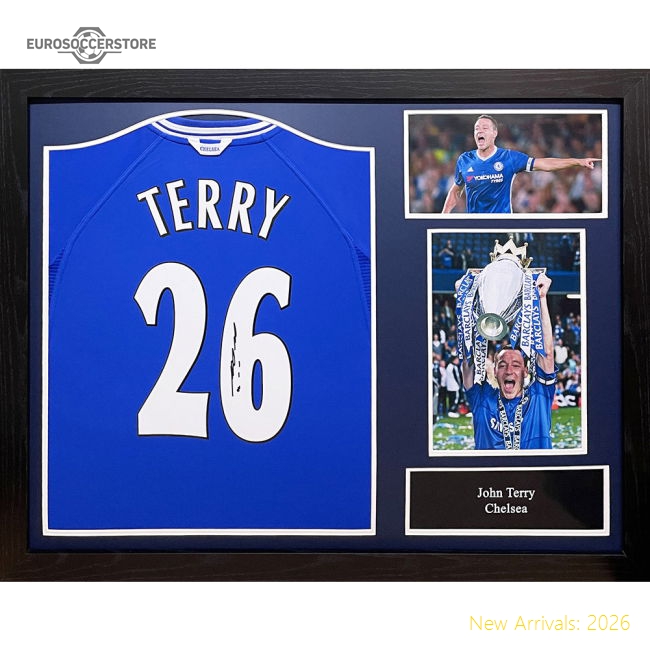 Chelsea FC 2000 Terry Signed Shirt (Framed)-Vantage Point Soccer