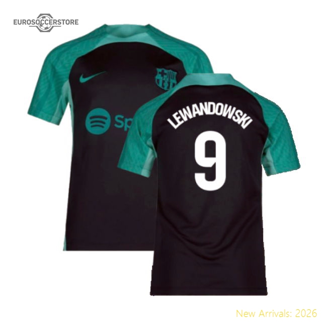 2023-2024 Barcelona Training Shirt (Thunder) - Kids (Lewandowski 9)-Vantage Point Soccer