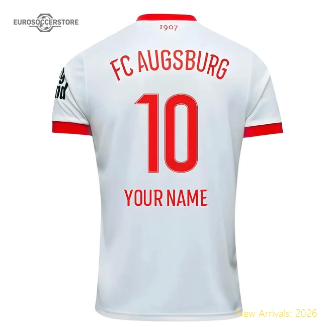 2025-2026 FC Augsburg Home Shirt (Your Name)-Vantage Point Soccer
