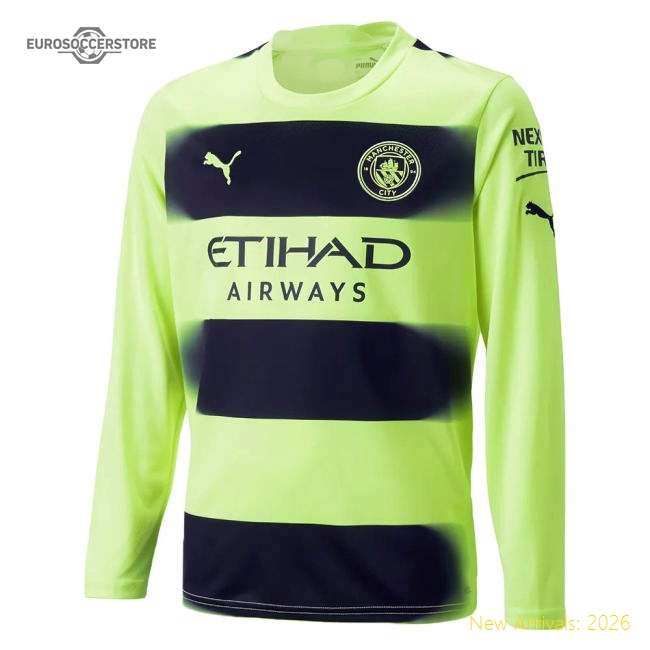 2022-2023 Man City Long Sleeve Third Shirt (Your Name)-Vantage Point Soccer