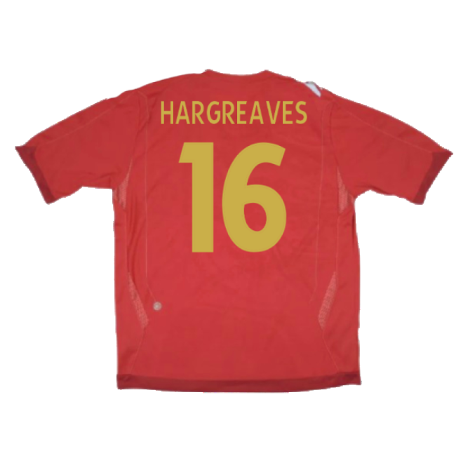 England 2006-08 Away Shirt (XLB 158cm) (Excellent) (HARGREAVES 16)-Vantage Point Soccer
