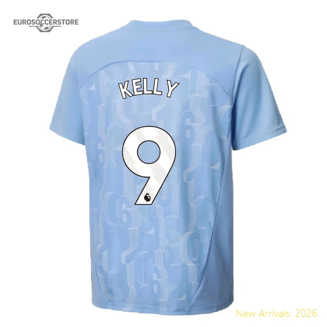 2024-2025 Man City Prematch SS Shirt (Light Blue) - Kids (Kelly 9)-Vantage Point Soccer
