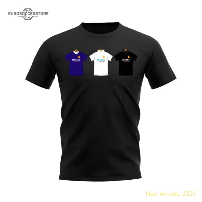 Real Madrid 2002-2003 Retro Shirt T-shirt (Black) (Makelele 24)-Vantage Point Soccer