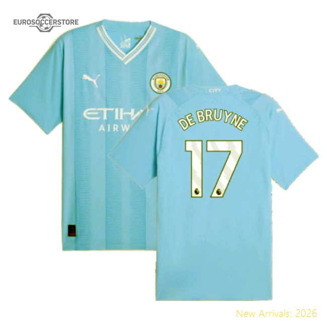 2023-2024 Man City Authentic Home Shirt (DE BRUYNE 17)-Vantage Point Soccer