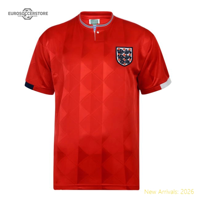 Score Draw England 1989 Away Retro Football Shirt-Vantage Point Soccer