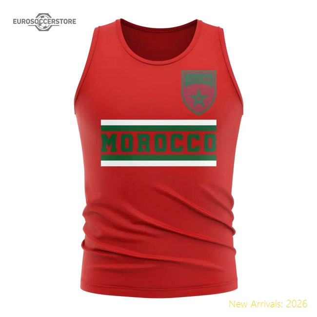 Morocco Core Football Country Sleeveless Tee (Red)-Vantage Point Soccer