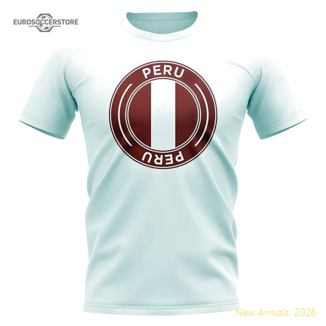Peru Football Badge T-Shirt (White)-Vantage Point Soccer