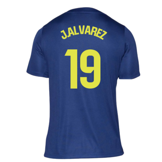 2025-2026 Atletico Madrid Pre-Match Shirt (Blue-Yellow) (J.Alvarez 19)-Vantage Point Soccer