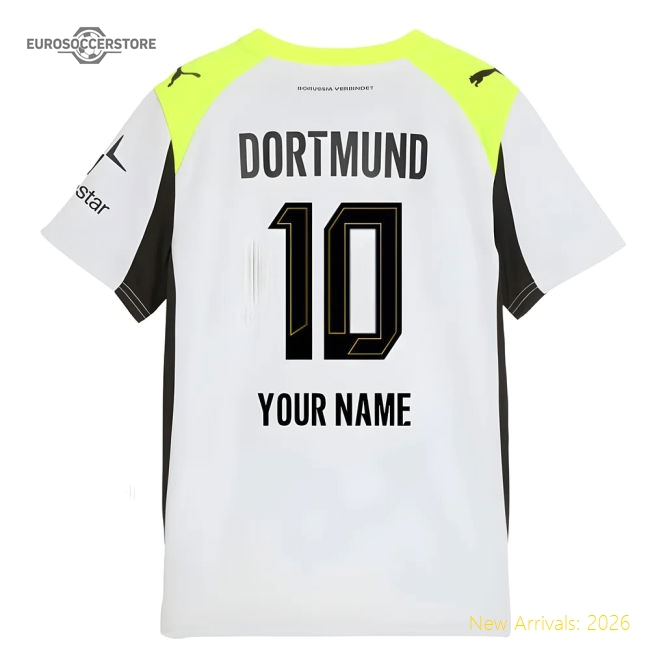 2025-2026 Borussia Dortmund Away Shirt (Kids) (Your Name)-Vantage Point Soccer