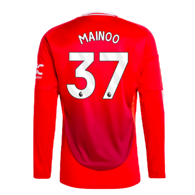 2024-2025 Man Utd Long Sleeve Home Shirt (Mainoo 37)-Vantage Point Soccer