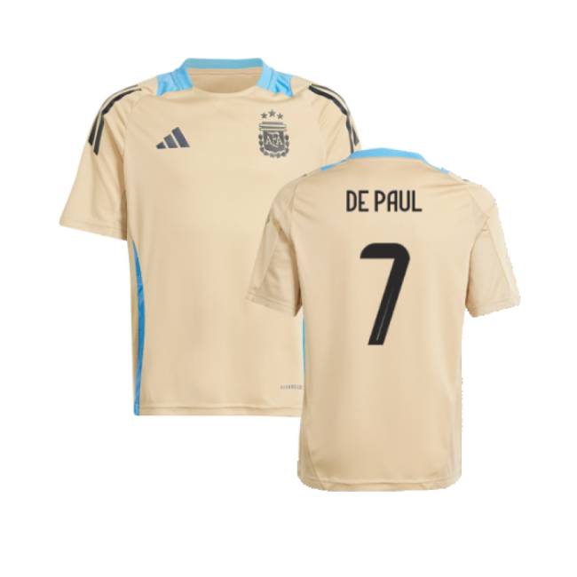 2024-2025 Argentina Training Jersey (Hazy Beige) (DE PAUL 7)-Vantage Point Soccer