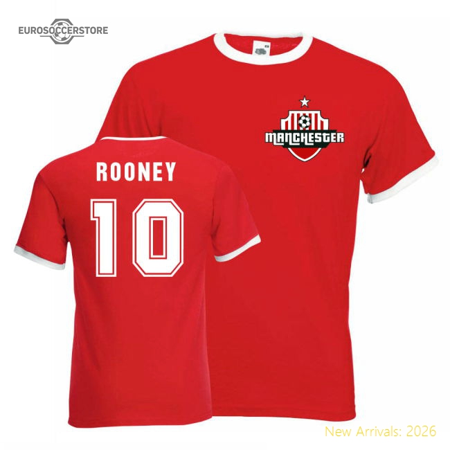 Wayne Rooney Man Utd Ringer Tee (red)-Vantage Point Soccer
