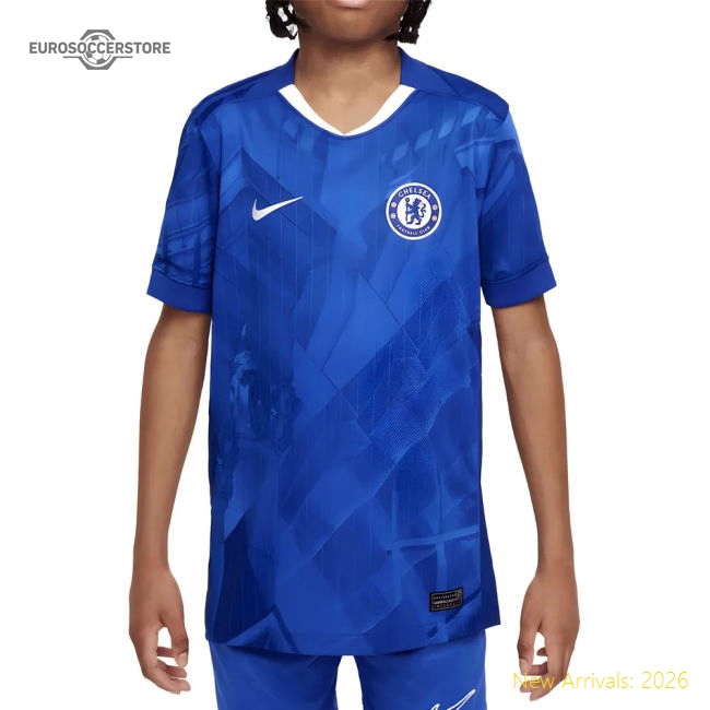 2025-2026 Chelsea Home Shirt (Kids)-Vantage Point Soccer