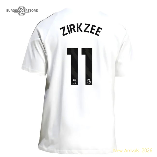 2025-2026 Man Utd Training Tee (White) (Zirkzee 11)-Vantage Point Soccer