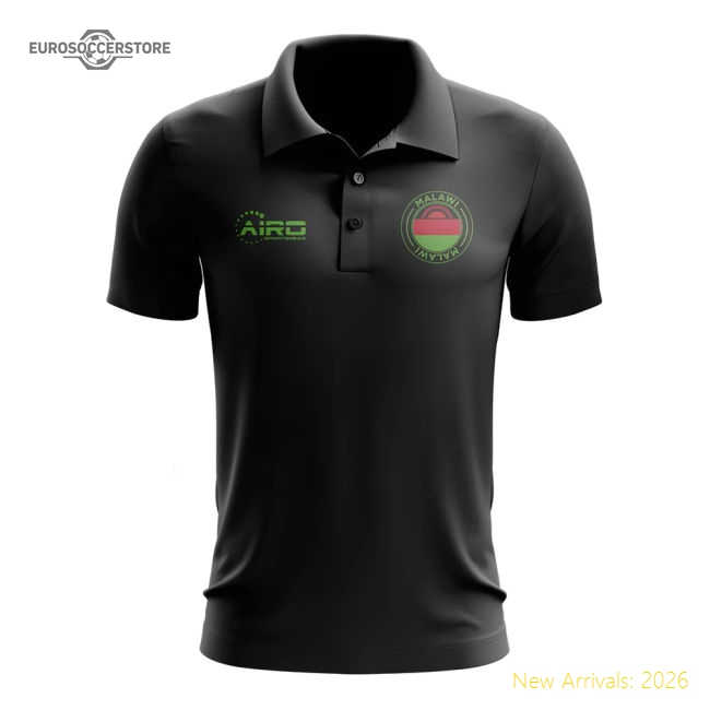Malawi Football Polo Shirt (Black)-Vantage Point Soccer