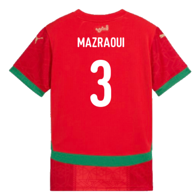 2024-2025 Morocco Home Shirt (Kids) (Mazraoui 3)-Vantage Point Soccer