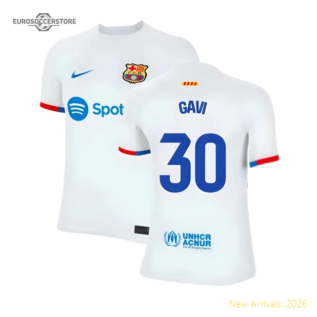 2023-2024 Barcelona Away Shirt (Kids) (Gavi 30)-Vantage Point Soccer