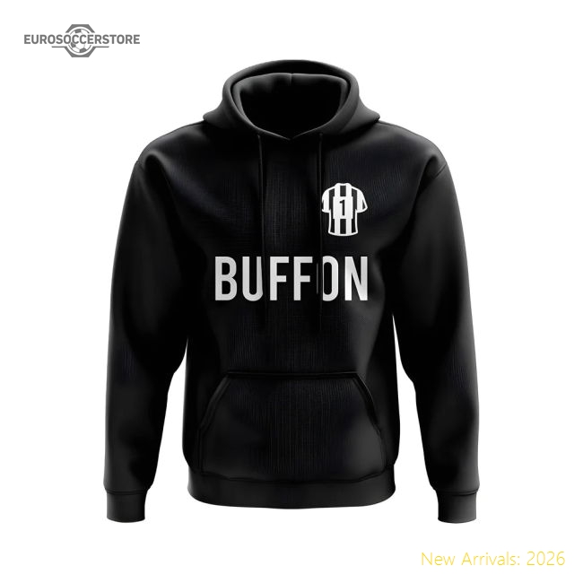 Gigi Buffon Juventus Number Hoody (Black)-Vantage Point Soccer