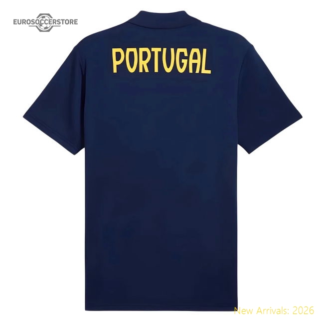 2025-2026 Portugal Casuals Polo Shirt (Persian Blue)-Vantage Point Soccer