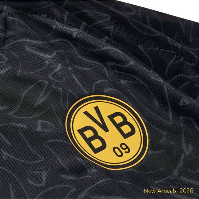 2025-2026 Borussia Dortmund Warm Up Jersey (Black)-Vantage Point Soccer