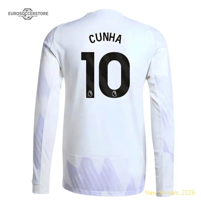 2025-2026 Man Utd Authentic Long Sleeve Away Shirt (Cunha 10)-Vantage Point Soccer