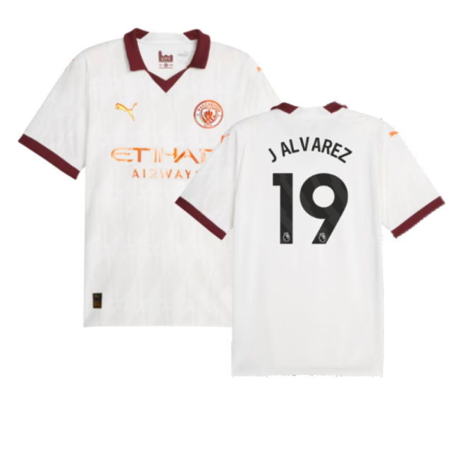2023-2024 Man City Away Shirt (J ALVAREZ 19)-Vantage Point Soccer