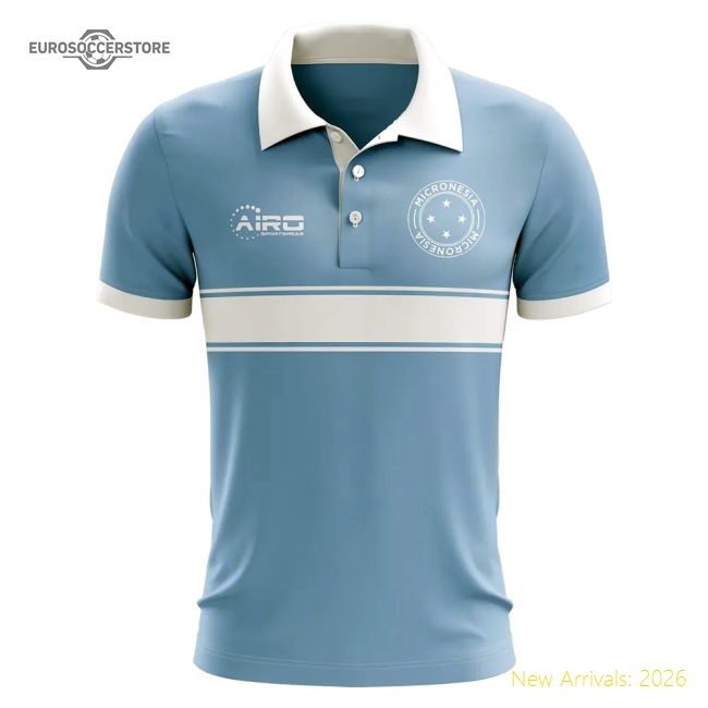 Micronesia Concept Stripe Polo Shirt (Sky)-Vantage Point Soccer