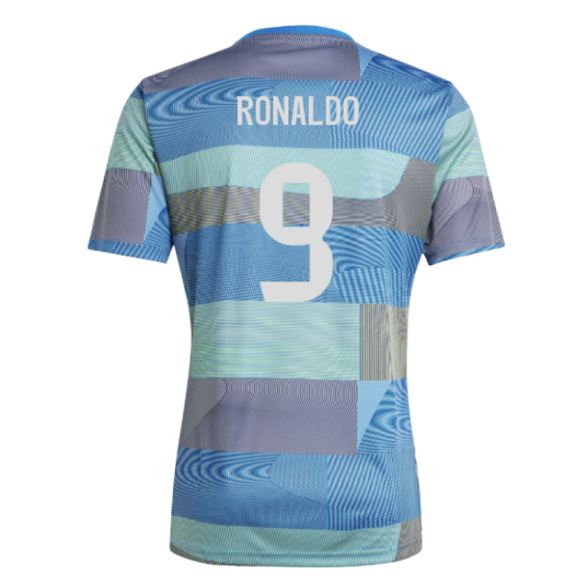 2025-2026 Real Madrid Pre-Match Shirt (Blue) (Ronaldo 9)-Vantage Point Soccer