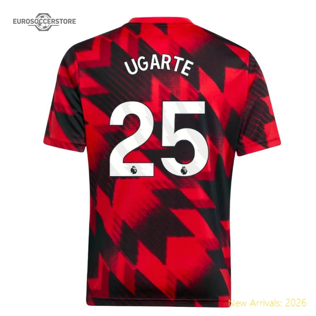 2025-2026 Man Utd Pre-Match Shirt (Red) - Kids (Ugarte 25)-Vantage Point Soccer