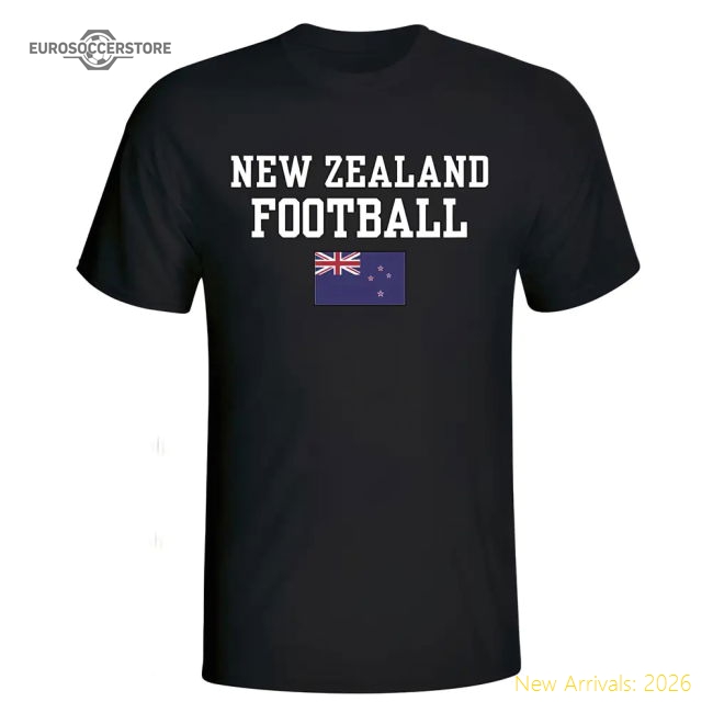New Zealand Football T-Shirt - Black-Vantage Point Soccer