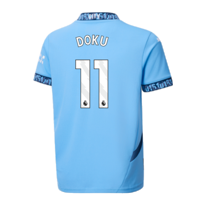 2024-2025 Man City Home Shirt (Kids) (Doku 11)-Vantage Point Soccer