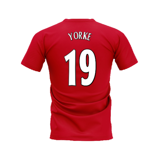 Manchester United 1998-1999 Retro Shirt T-shirt (Red) (Yorke 19)-Vantage Point Soccer