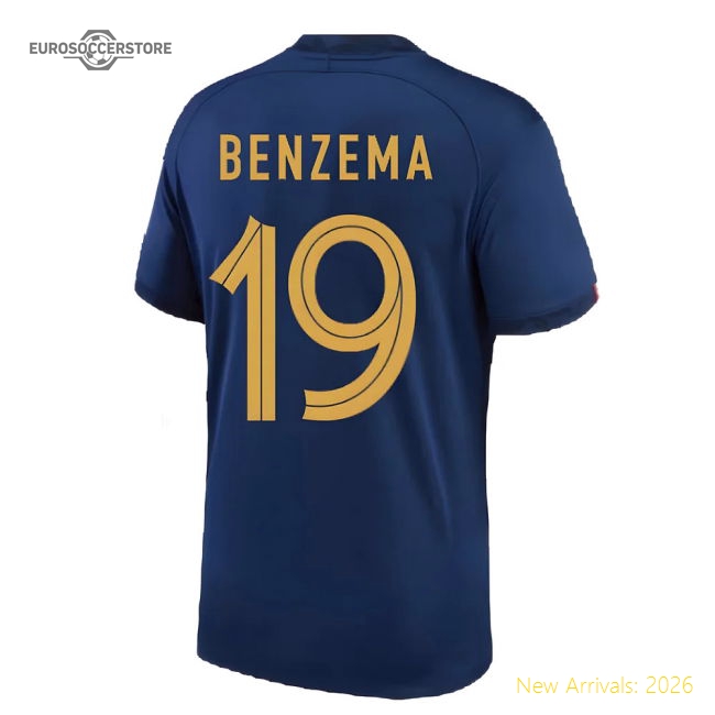 2022-2023 France Home Shirt (BENZEMA 19)-Vantage Point Soccer