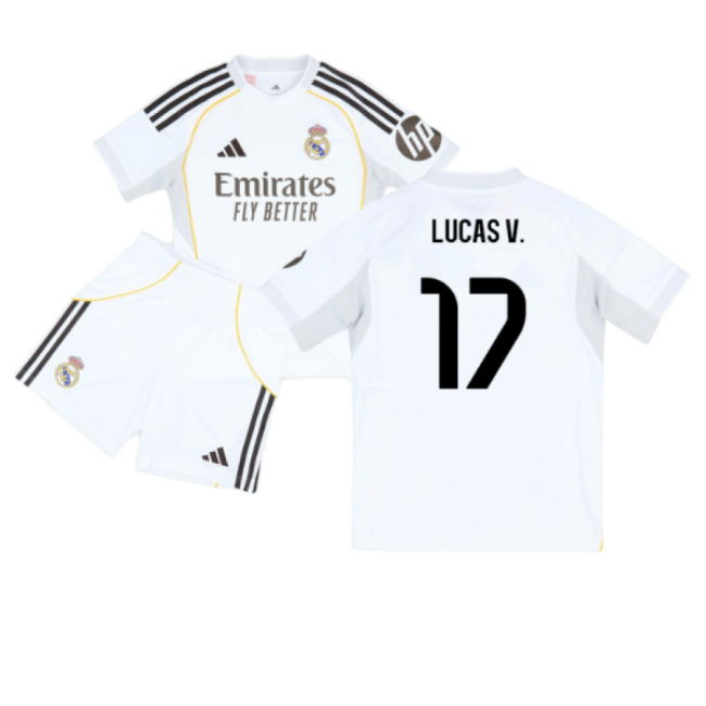 2025-2026 Real Madrid Home Youth Kit (Lucas V. 17)-Vantage Point Soccer
