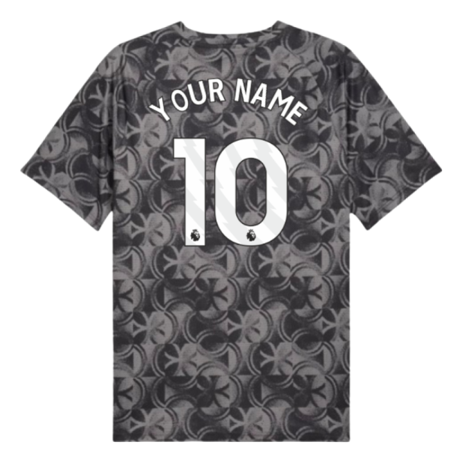 2025-2026 Man City Warm Up Jersey (Black) (Your Name)-Vantage Point Soccer