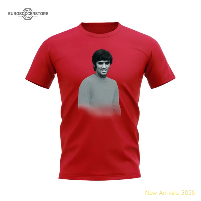 George Best Manchester United Legend T-Shirt (Red)-Vantage Point Soccer