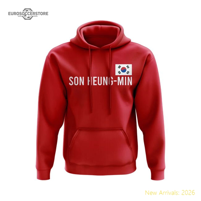 Son Heung Min South Korea Name Hoody (Red)-Vantage Point Soccer