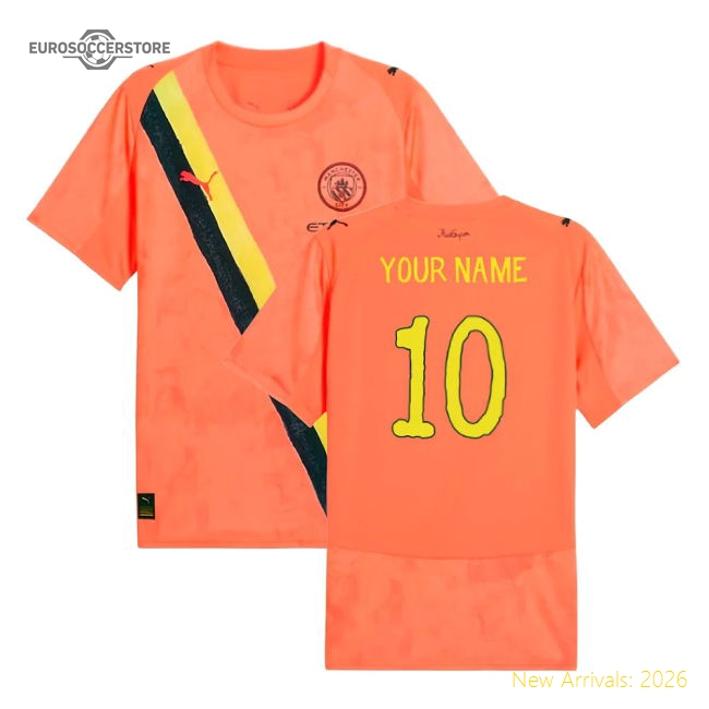 2025-2026 KIDSUPER x Manchester City CWC Shirt (Neon Sun) (Your Name)-Vantage Point Soccer