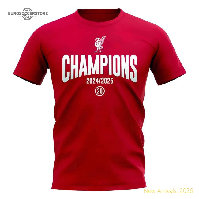 Liverpool 2024-25 Champions T-Shirt (Red)-Vantage Point Soccer