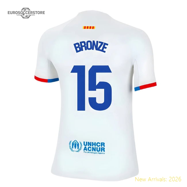2023-2024 Barcelona Away Shirt (Kids) (Bronze 15)-Vantage Point Soccer