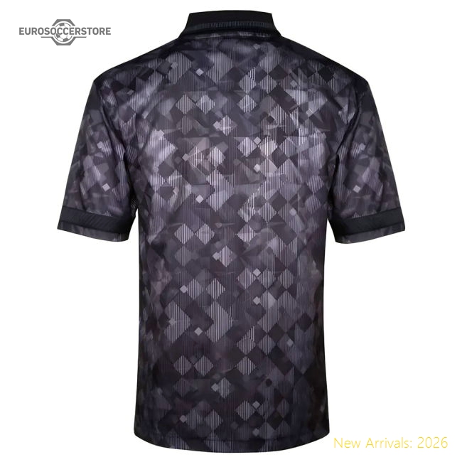 England 1990 Black Out Retro Football Shirt-Vantage Point Soccer