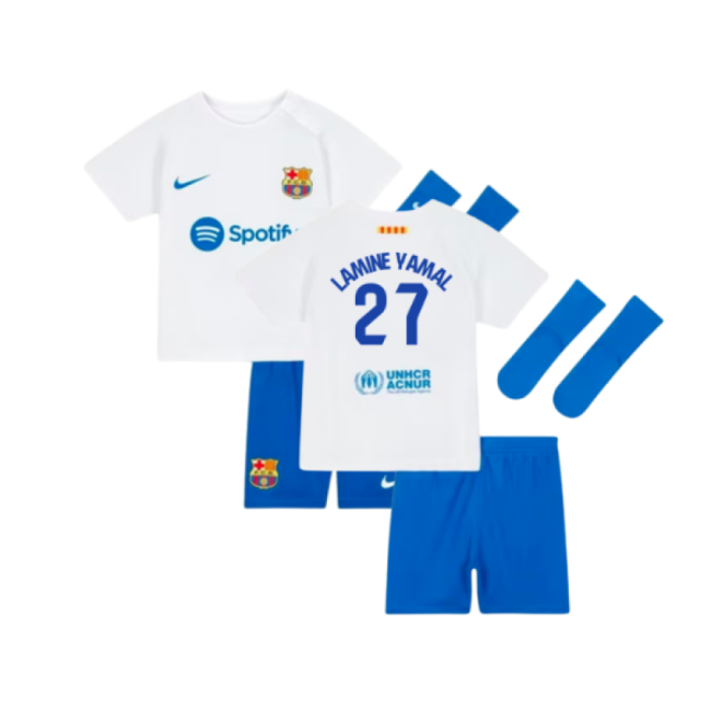 2023-2024 Barcelona Away Baby Kit (Lamine Yamal 27)-Vantage Point Soccer