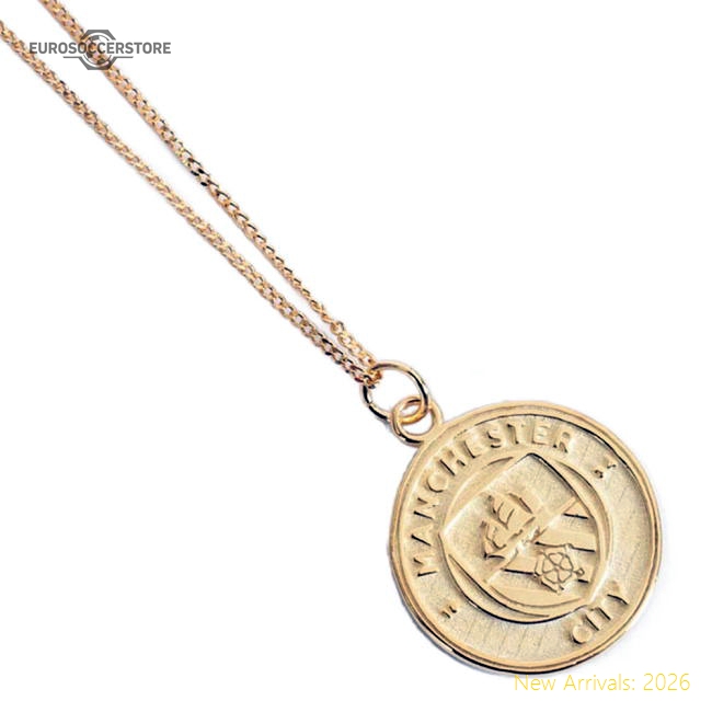 Manchester City FC 18ct Gold Plated on Silver Pendant & Chain-Vantage Point Soccer